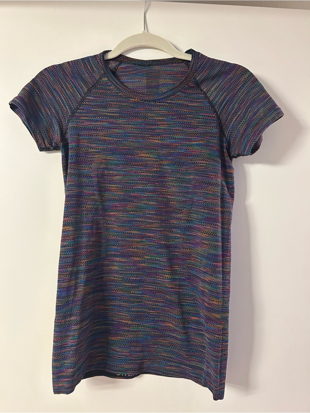 lululemon Swiftly Tech Multicolor Striped Short Sleeve Crew